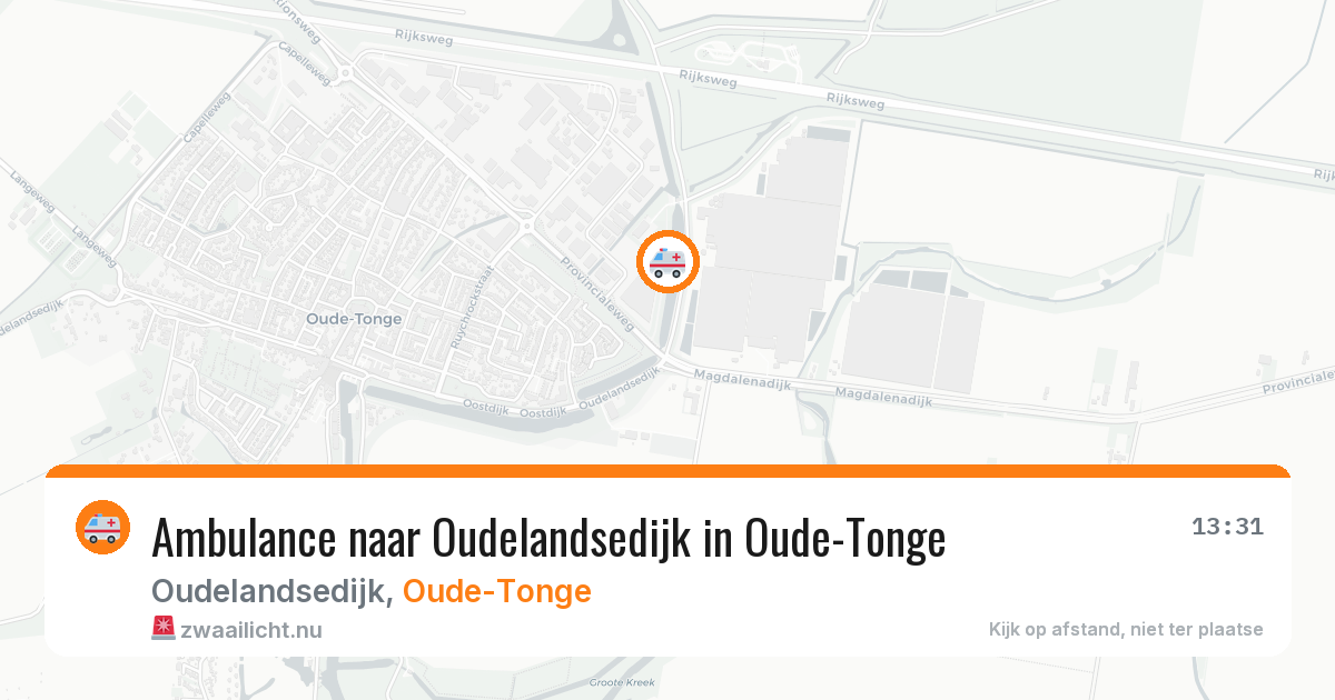 Ambulance naar Oudelandsedijk in Oude-Tonge — 19 jul 2026