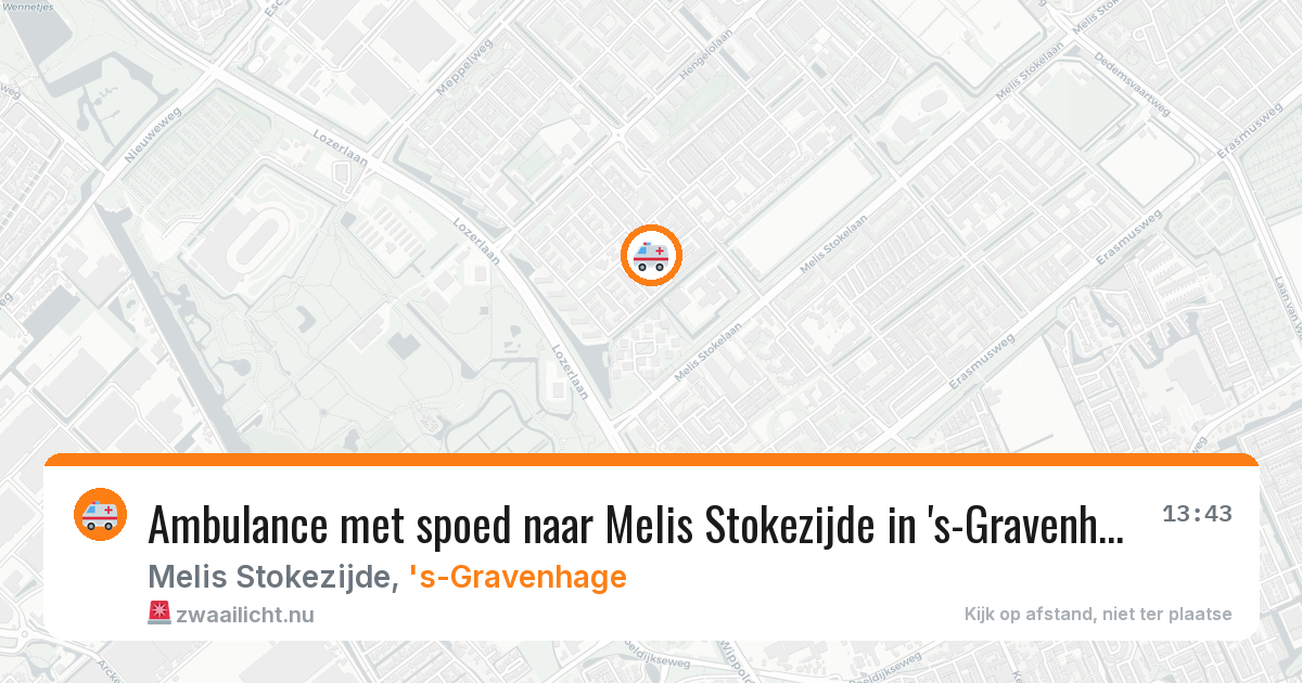 Ambulance met spoed naar Melis Stokezijde in 's-Gravenhage — 16 mrt 2026