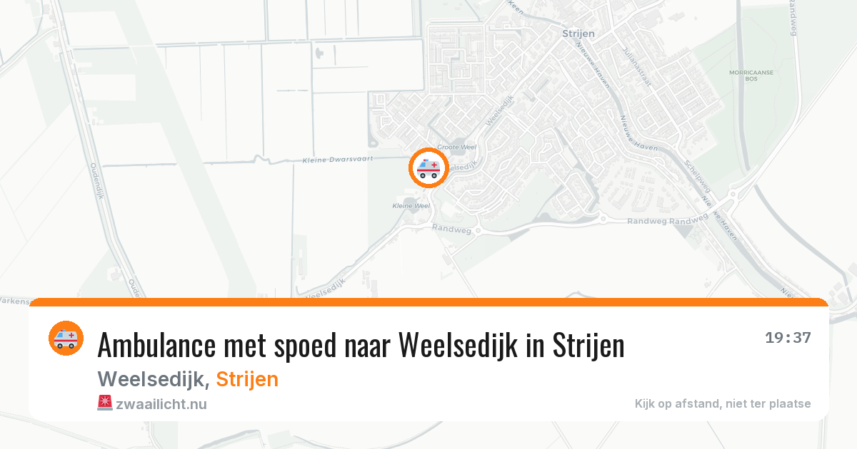 Ambulance met spoed naar Weelsedijk in Strijen — 21 jul 2026