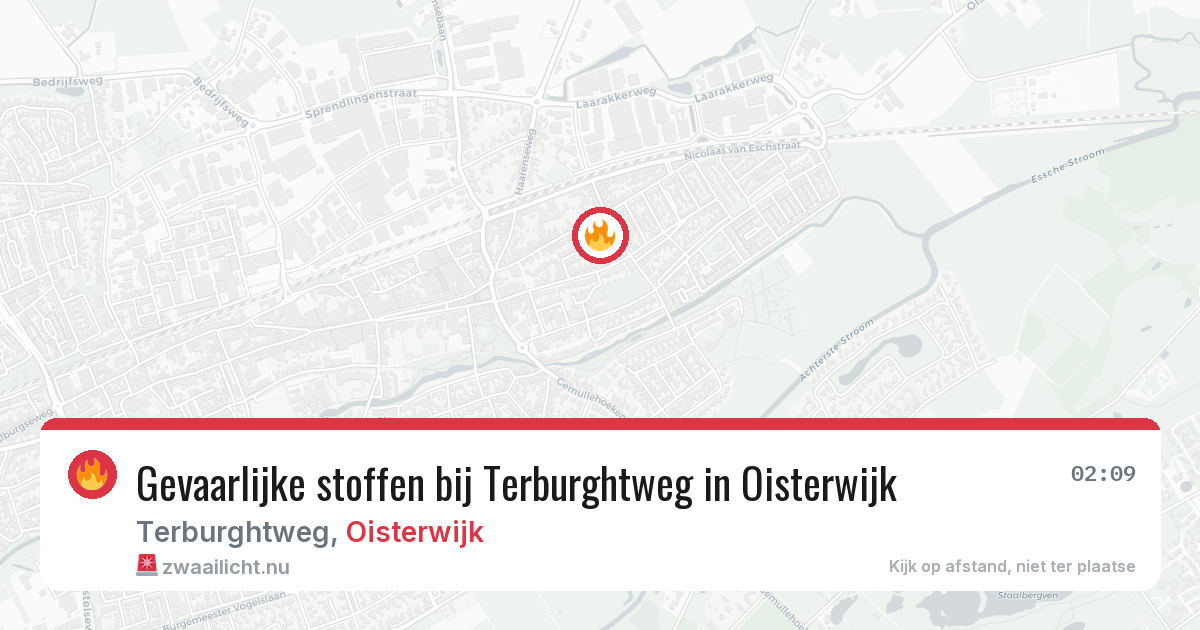 Gevaarlijke stoffen bij Terburghtweg in Oisterwijk — 16 jul 2026