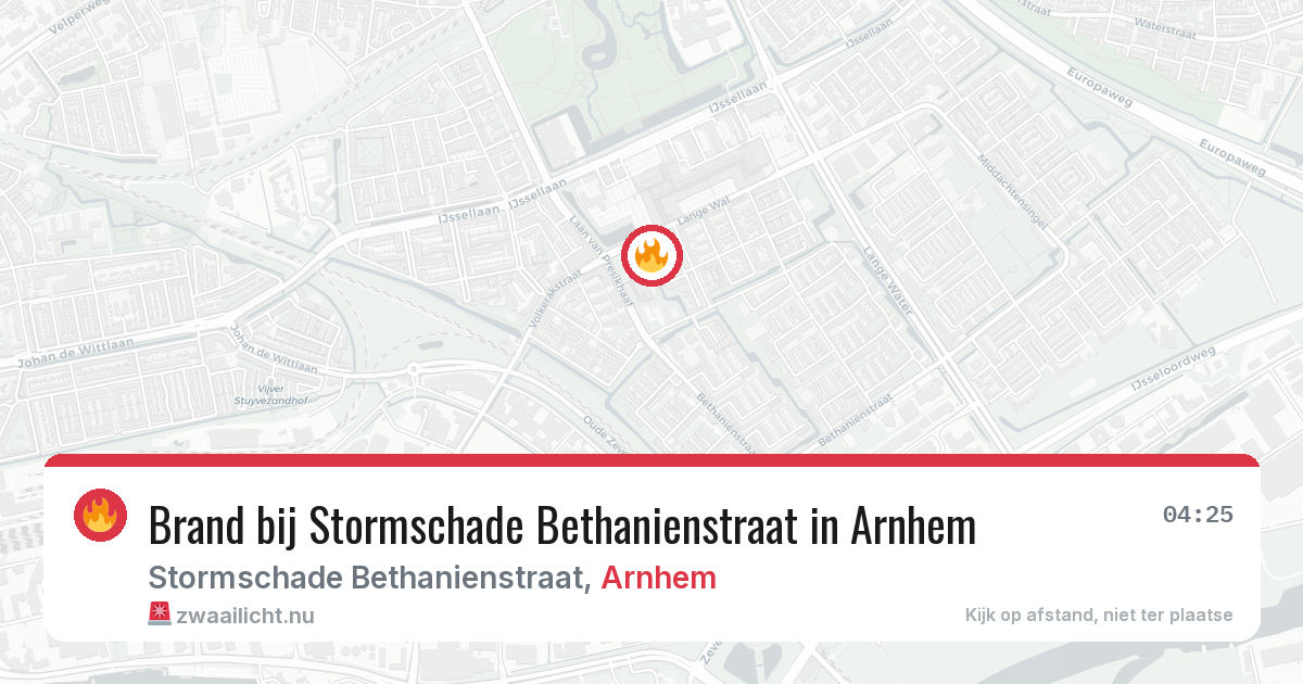 Brand bij Stormschade Bethanienstraat in Arnhem — 18 mrt 2026