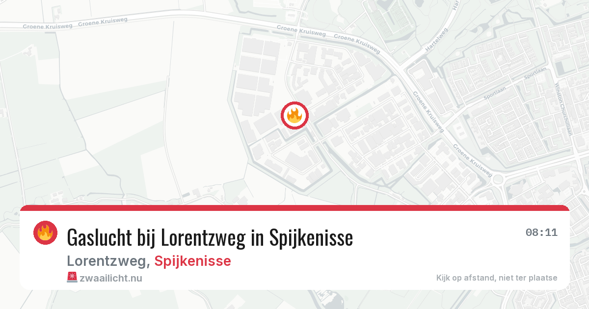 Gaslucht bij Lorentzweg in Spijkenisse — 4 jun 2026