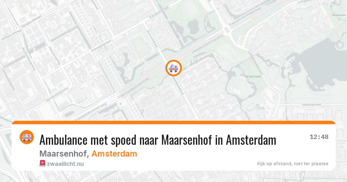 Ambulance met spoed naar Maarsenhof in Amsterdam — 26 apr 2026