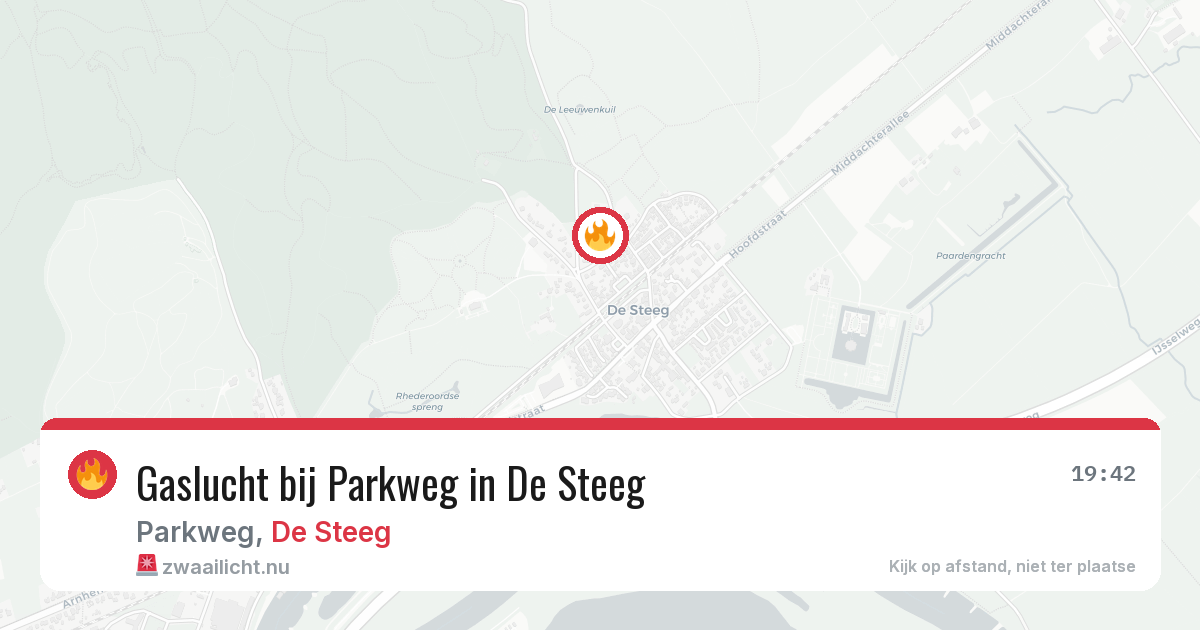 Gaslucht bij Parkweg in De Steeg — 7 mrt 2026