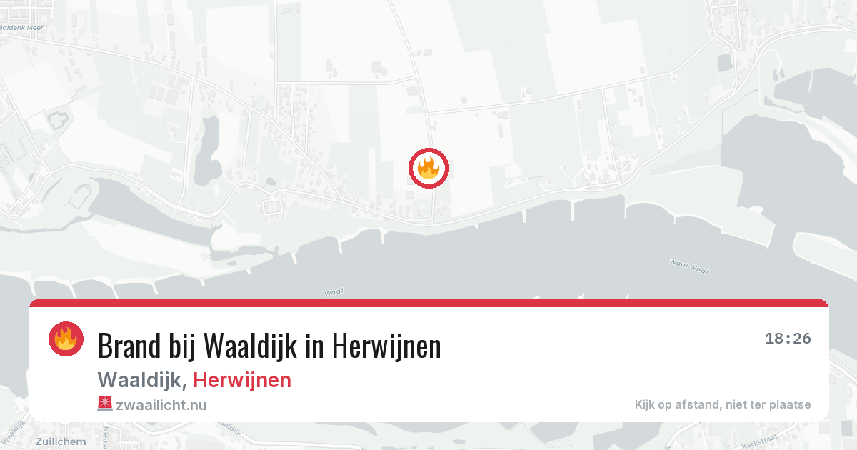 Brand bij Waaldijk in Herwijnen — 8 apr 2026