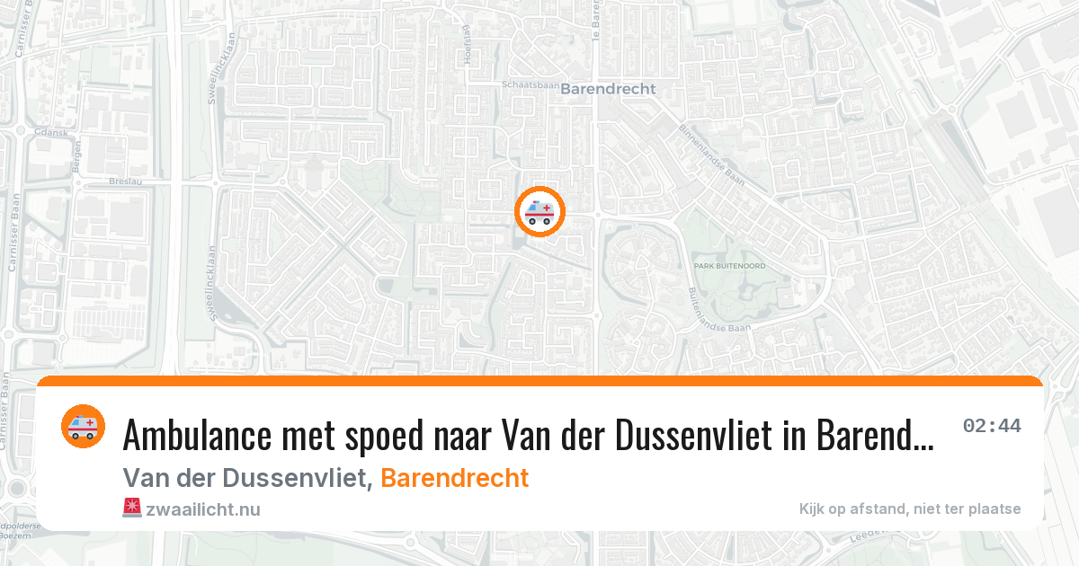 Ambulance met spoed naar Van der Dussenvliet in Barendrecht — 3 mei 2026