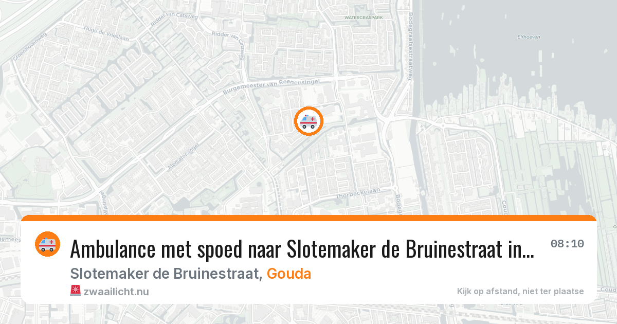 Ambulance met spoed naar Slotemaker de Bruinestraat in Gouda — 10 jul 2026