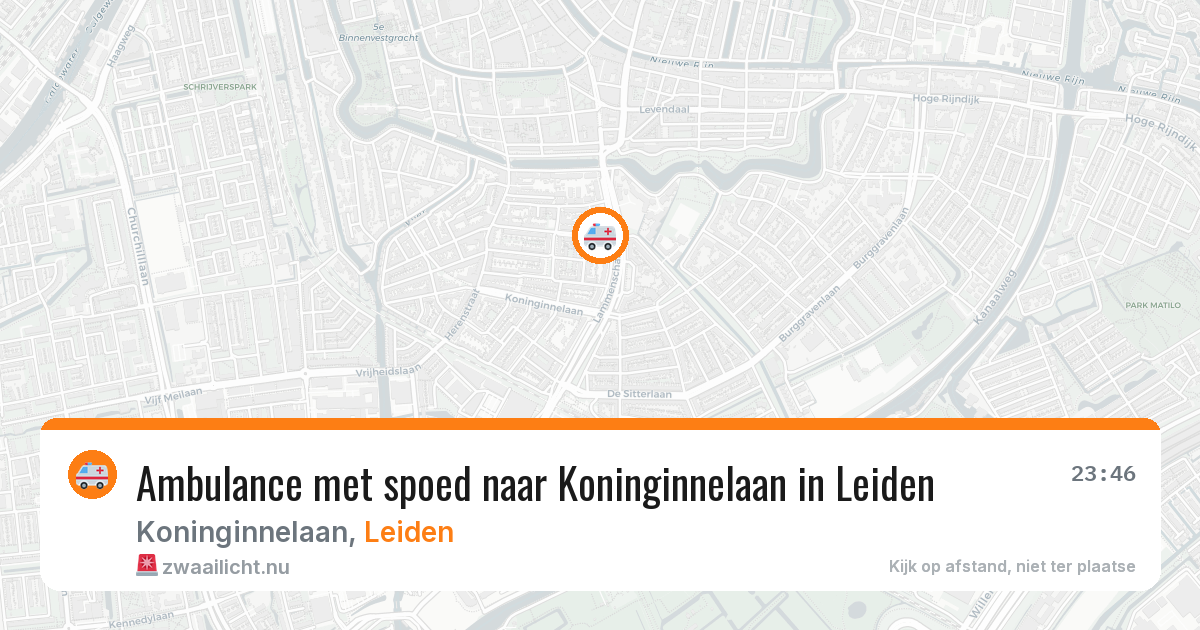Ambulance met spoed naar Koninginnelaan in Leiden — 19 mrt 2026