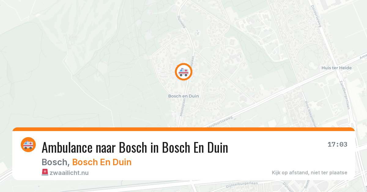Ambulance naar Bosch in Bosch En Duin — 10 jul 2026