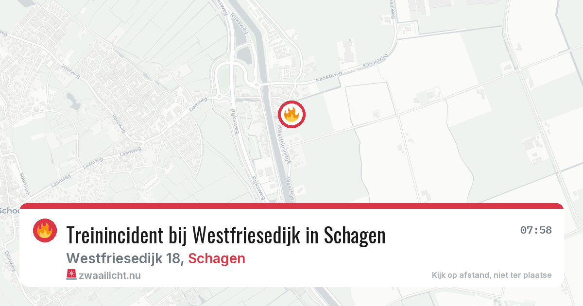 Treinincident bij Westfriesedijk in Schagen — 3 mei 2026
