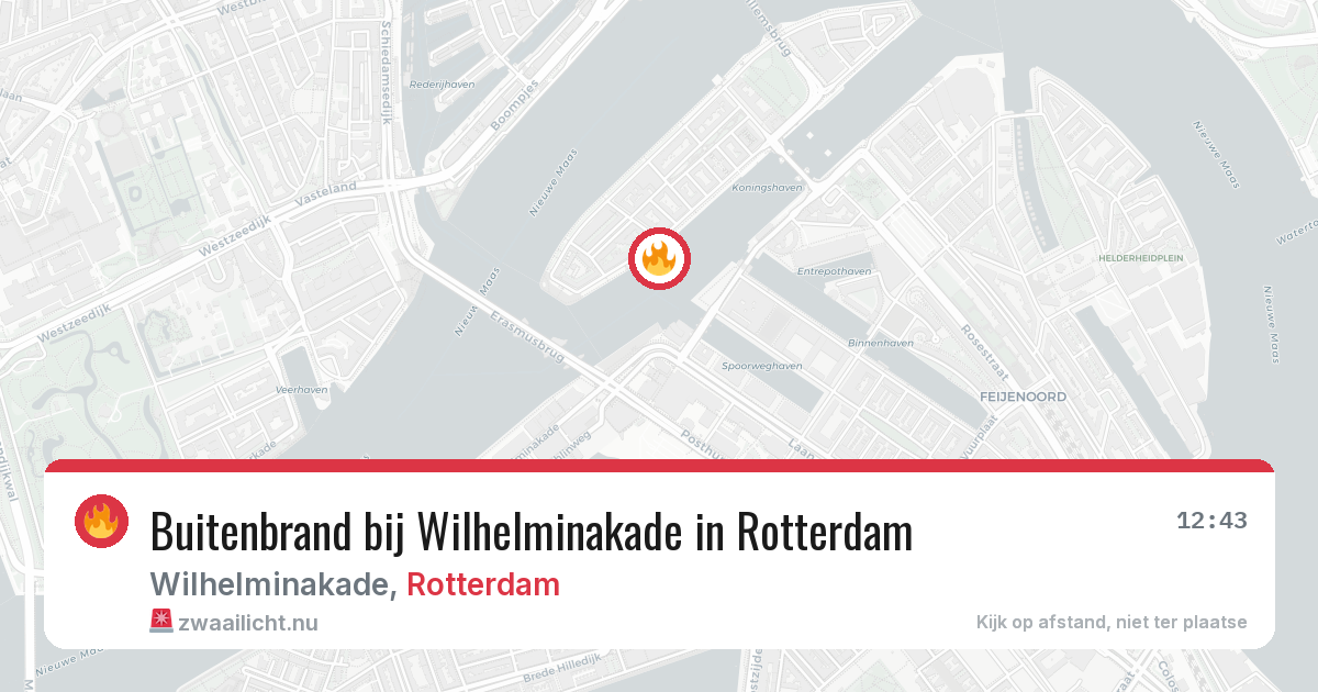 Buitenbrand bij Wilhelminakade in Rotterdam — 20 jul 2026