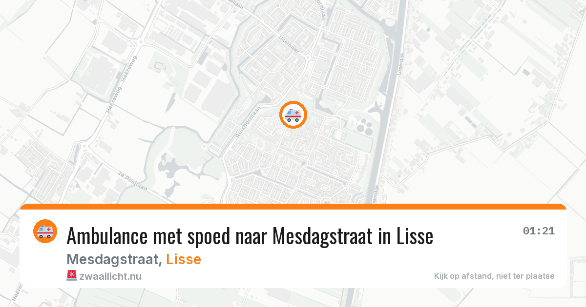 Ambulance met spoed naar Mesdagstraat in Lisse — 21 jul 2026