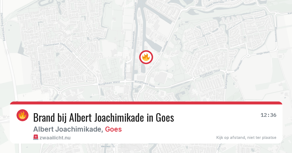 Brand bij Albert Joachimikade in Goes — 1 jun 2026