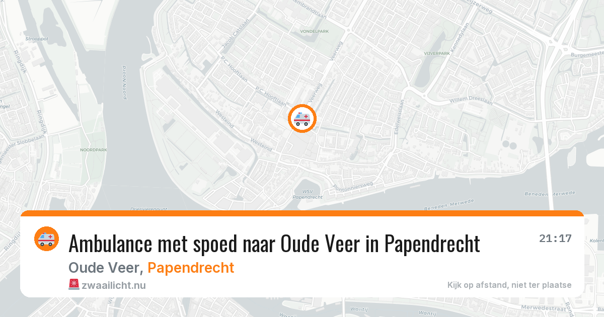 Ambulance met spoed naar Oude Veer in Papendrecht — 10 jul 2026