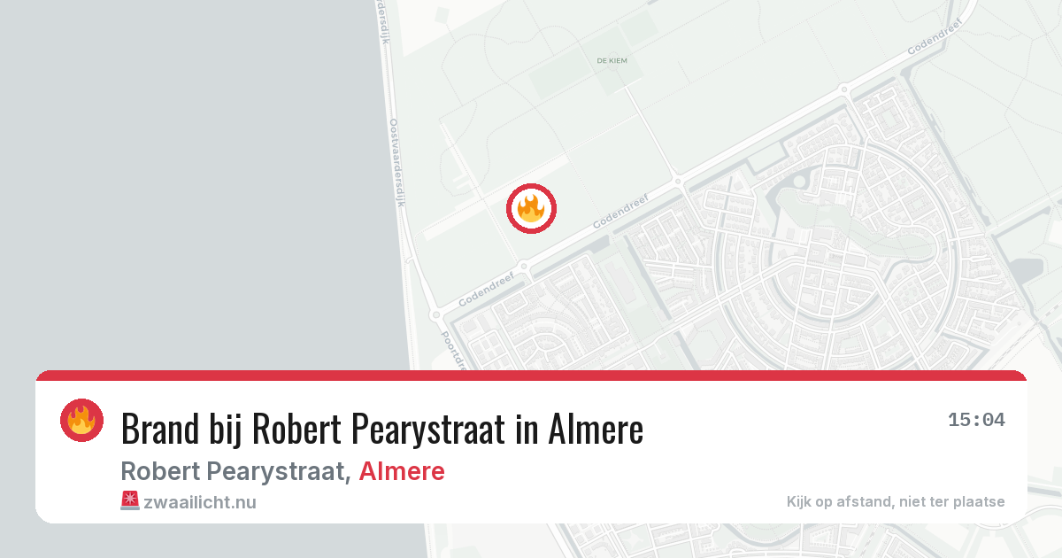 Brand bij Robert Pearystraat in Almere — 30 mrt 2026