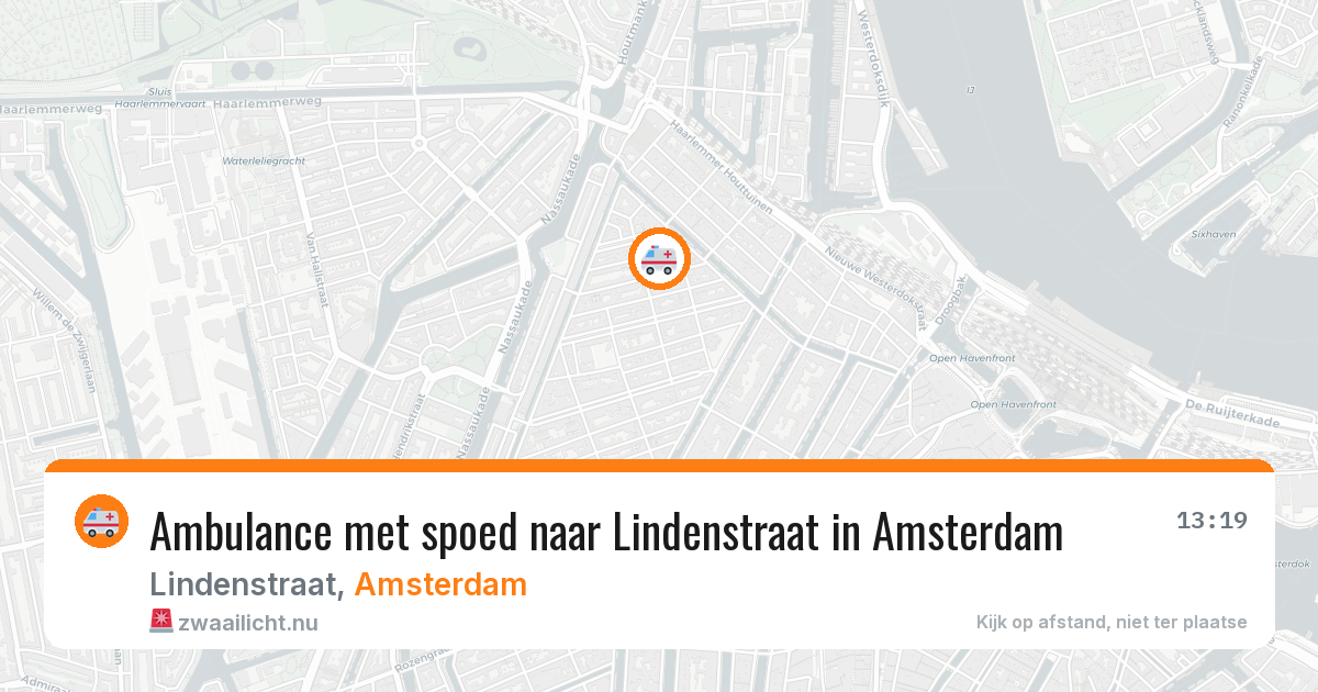 Ambulance met spoed naar Lindenstraat in Amsterdam — 16 jul 2026