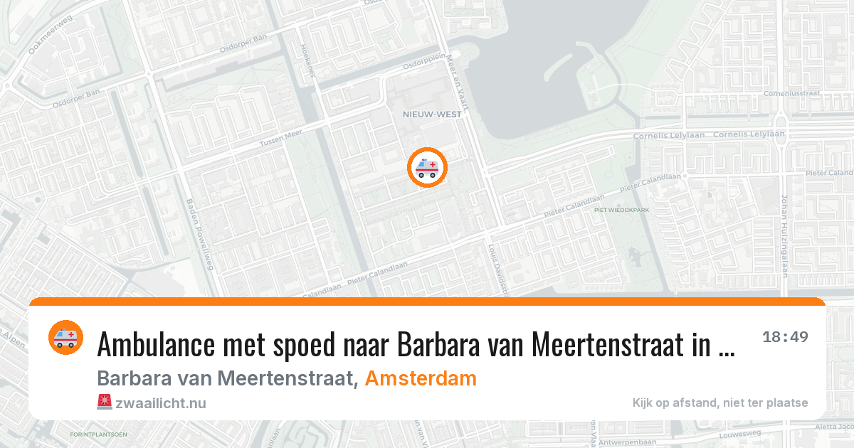 Ambulance met spoed naar Barbara van Meertenstraat in Amsterdam — 11 jul 2026