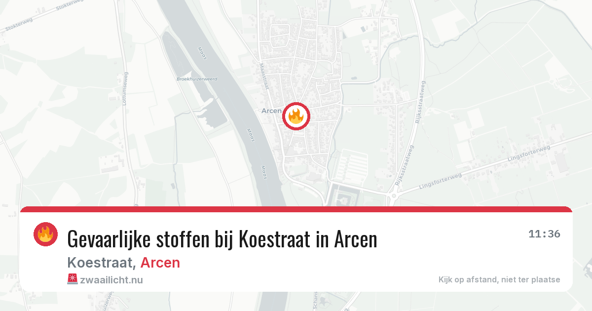 Gevaarlijke stoffen bij Koestraat in Arcen — 12 mrt 2026