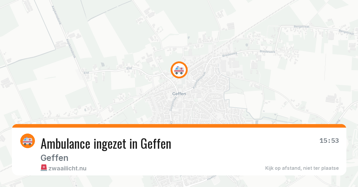 Ambulance ingezet in Geffen — 16 mrt 2026