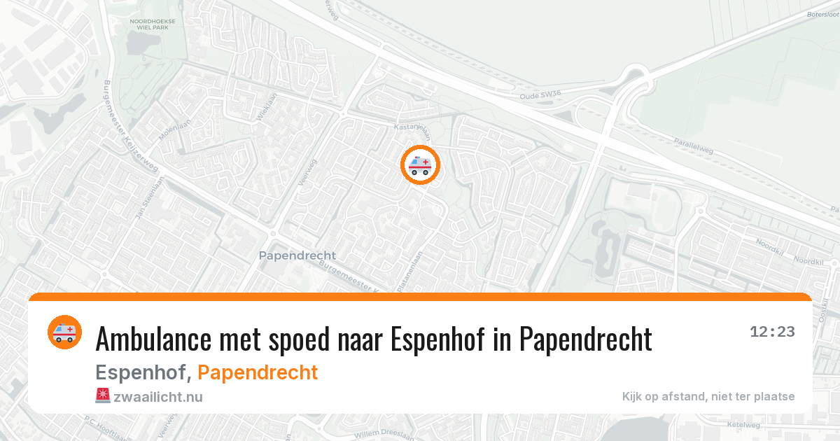 Ambulance met spoed naar Espenhof in Papendrecht — 23 apr 2026
