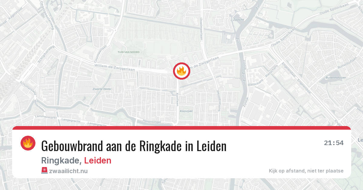Gebouwbrand aan de Ringkade in Leiden — 7 jun 2026