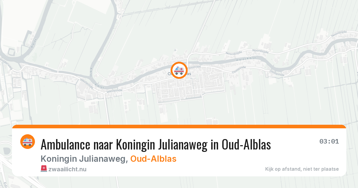 Ambulance naar Koningin Julianaweg in Oud-Alblas — 18 jul 2026
