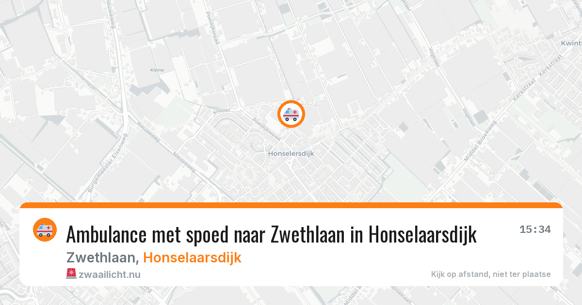 Ambulance met spoed naar Zwethlaan in Honselaarsdijk — 17 jul 2026