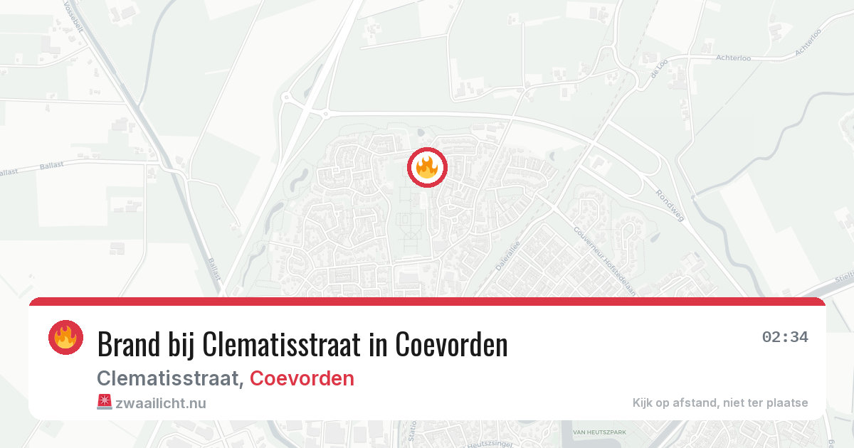 Brand bij Clematisstraat in Coevorden — 5 jun 2026