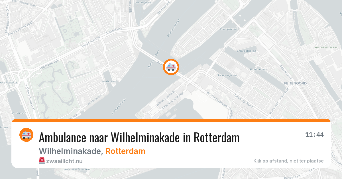 Ambulance naar Wilhelminakade in Rotterdam — 7 mei 2026