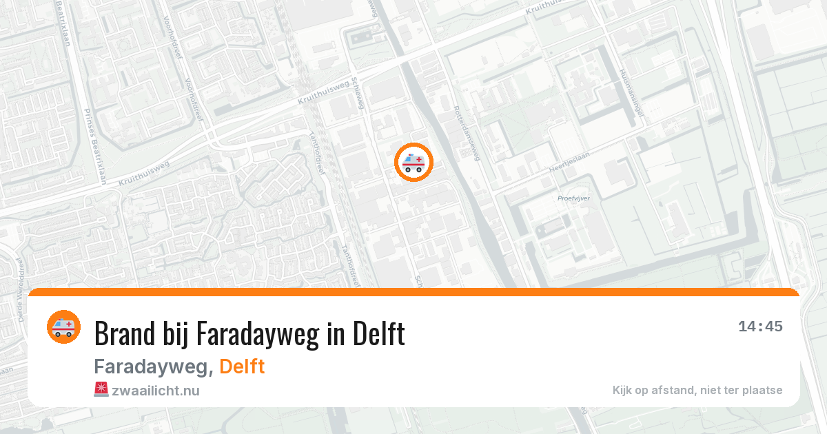 Brand bij Faradayweg in Delft — 22 jul 2026