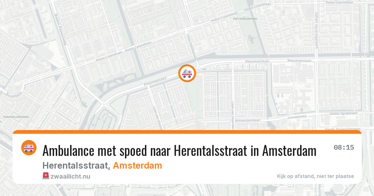 Ambulance met spoed naar Herentalsstraat in Amsterdam — 17 jul 2026