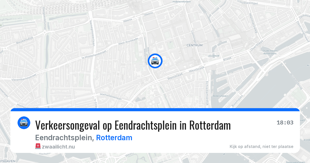 Verkeersongeval op Eendrachtsplein in Rotterdam — 23 mrt 2026