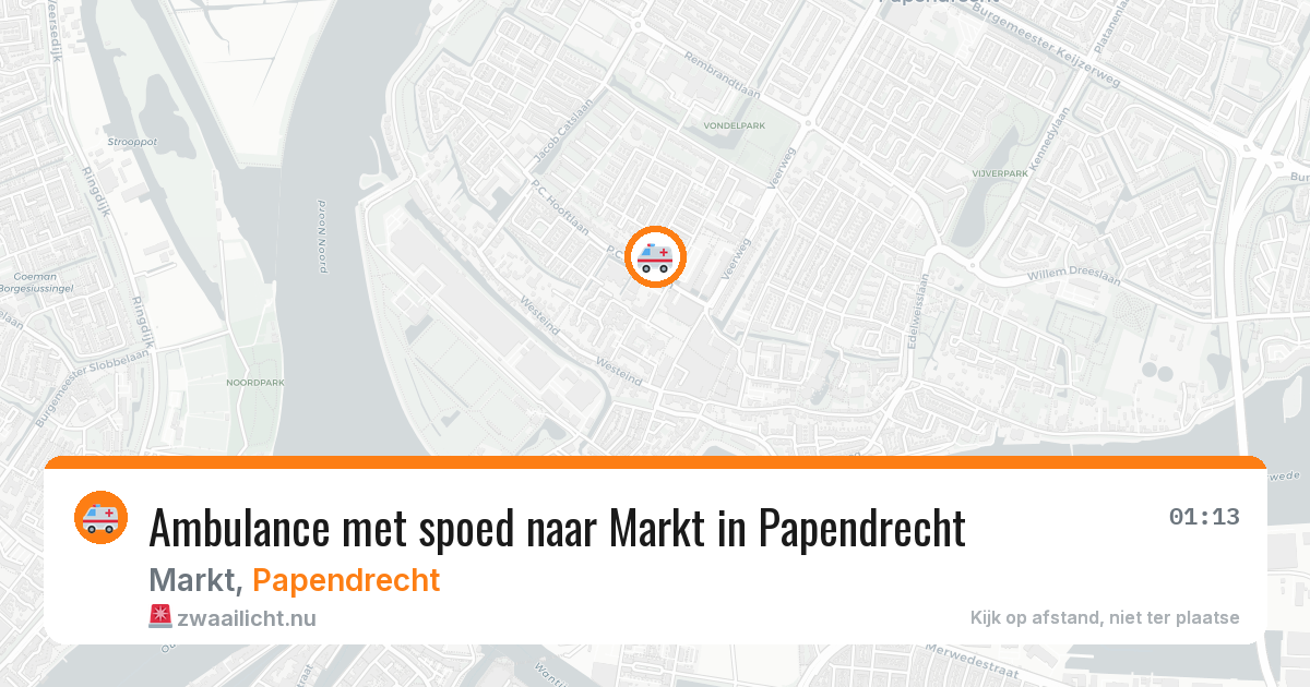 Ambulance met spoed naar Markt in Papendrecht — 25 jul 2026