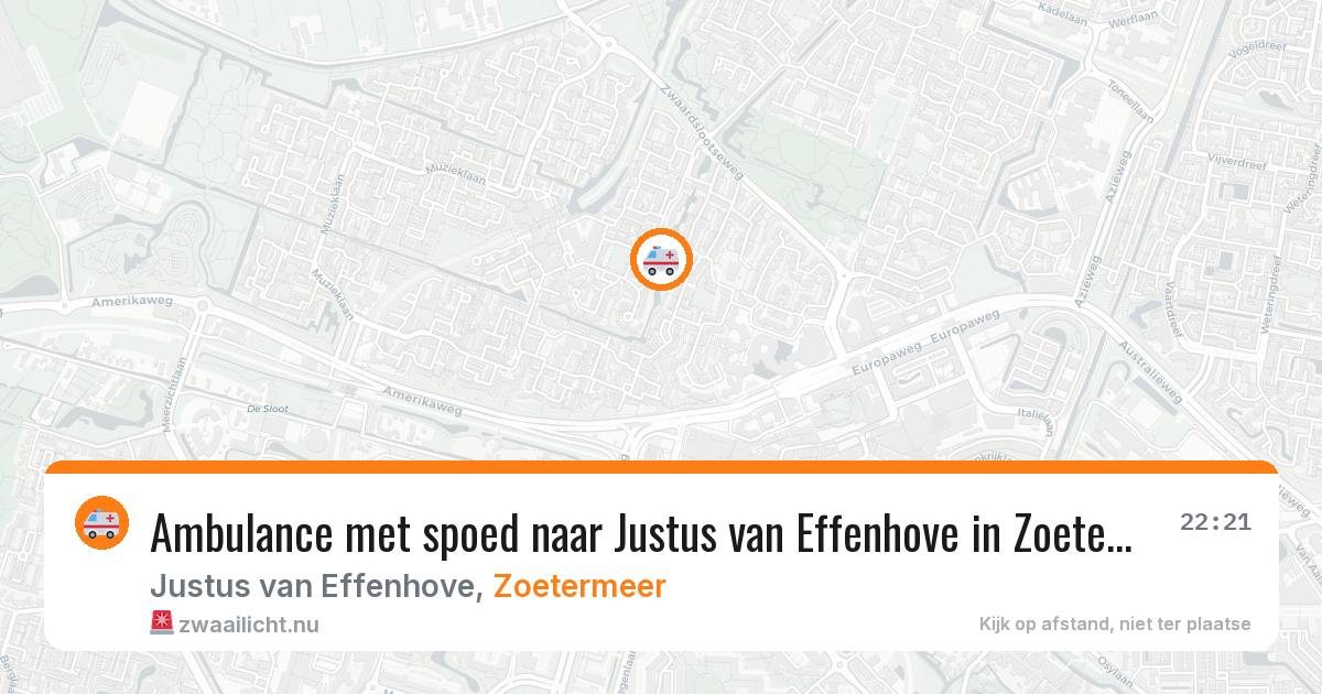 Ambulance met spoed naar Justus van Effenhove in Zoetermeer — 14 mrt 2026