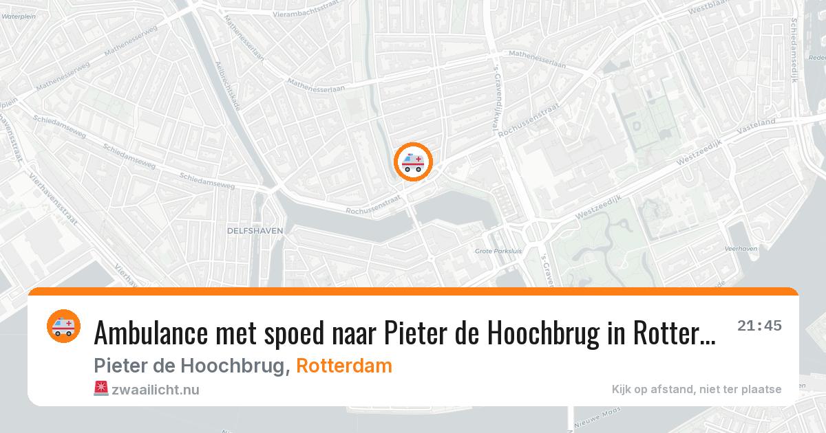 Ambulance met spoed naar Pieter de Hoochbrug in Rotterdam — 16 mrt 2026
