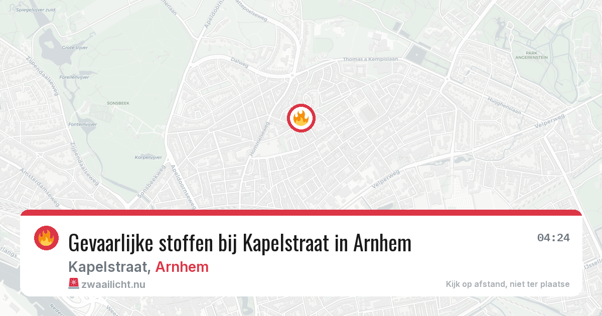 Gevaarlijke stoffen bij Kapelstraat in Arnhem — 31 mrt 2026