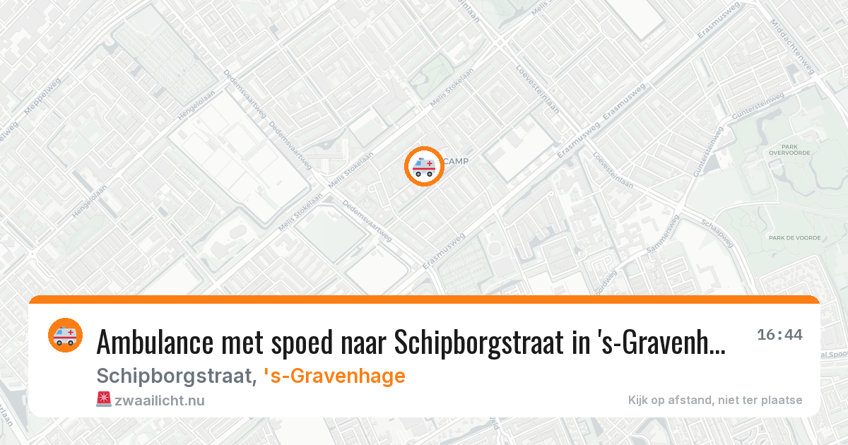 Ambulance met spoed naar Schipborgstraat in 's-Gravenhage — 14 jul 2026