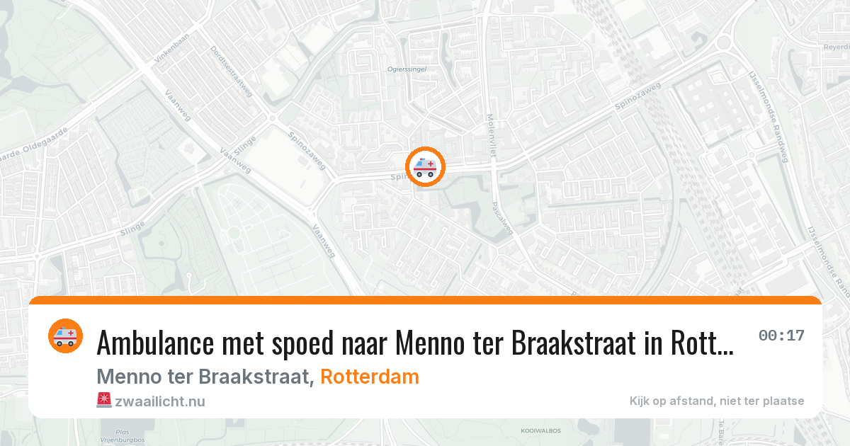 Ambulance met spoed naar Menno ter Braakstraat in Rotterdam — 22 jul 2026