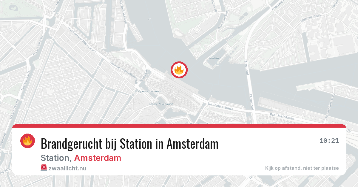 Brandgerucht bij Station in Amsterdam — 13 jul 2026