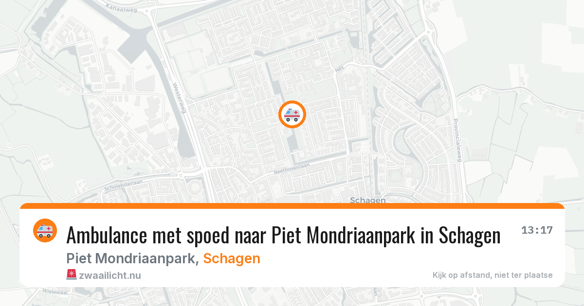 Ambulance met spoed naar Piet Mondriaanpark in Schagen — 15 jul 2026