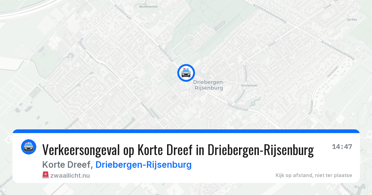 Verkeersongeval op Korte Dreef in Driebergen-Rijsenburg — 8 jun 2026