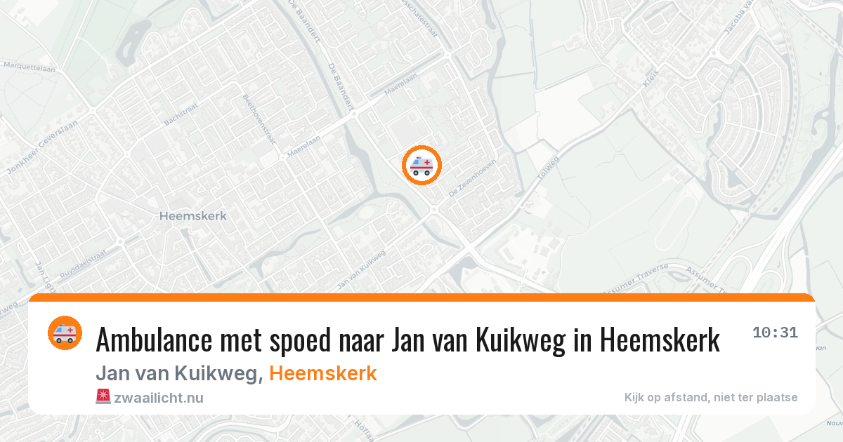 Ambulance met spoed naar Jan van Kuikweg in Heemskerk — 18 jul 2026