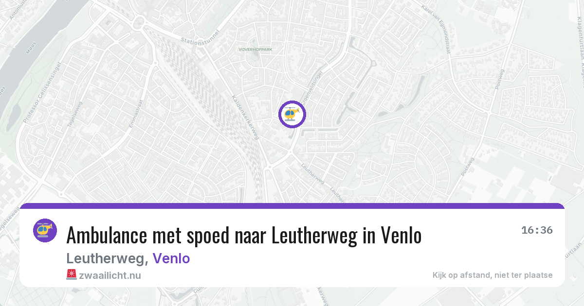 Ambulance met spoed naar Leutherweg in Venlo — 26 apr 2026