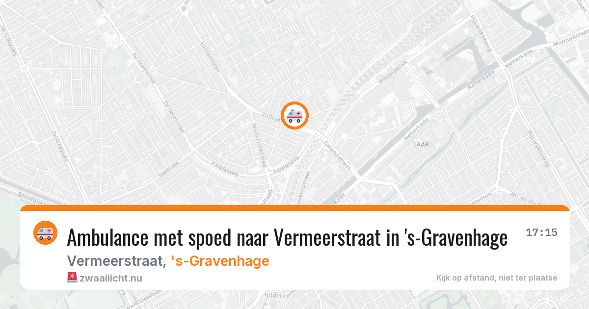 Ambulance met spoed naar Vermeerstraat in 's-Gravenhage — 18 jul 2026