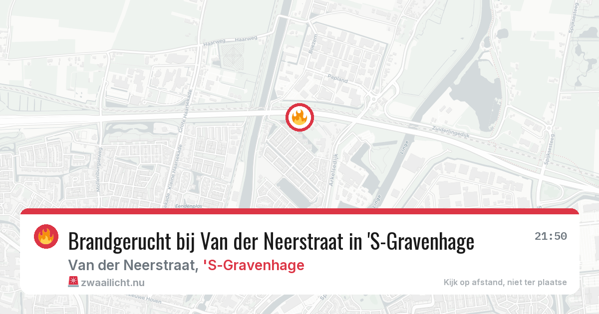 Brandgerucht bij Van der Neerstraat in 'S-Gravenhage — 23 mrt 2026
