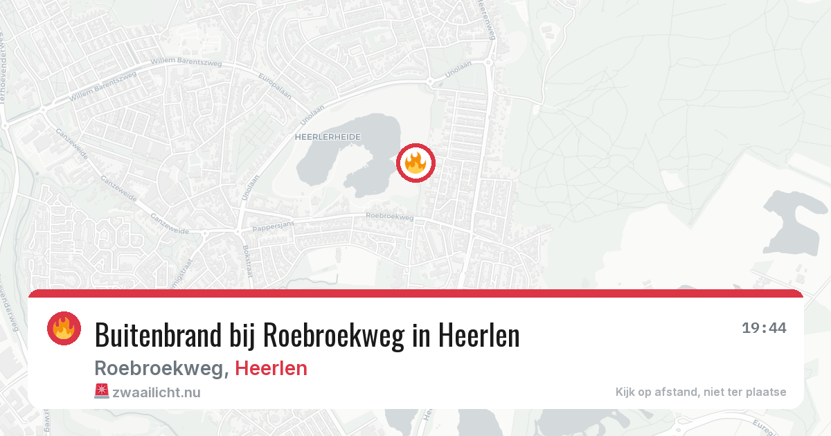 Buitenbrand bij Roebroekweg in Heerlen — 18 jul 2026