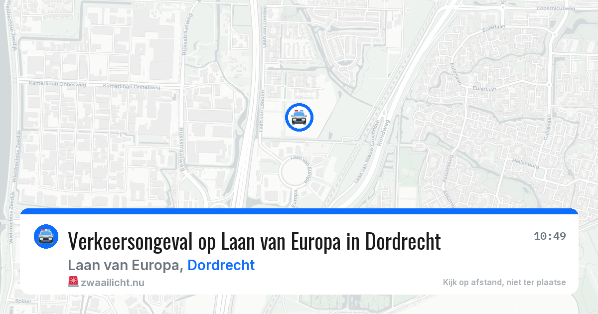 Verkeersongeval op Laan van Europa in Dordrecht — 20 apr 2026