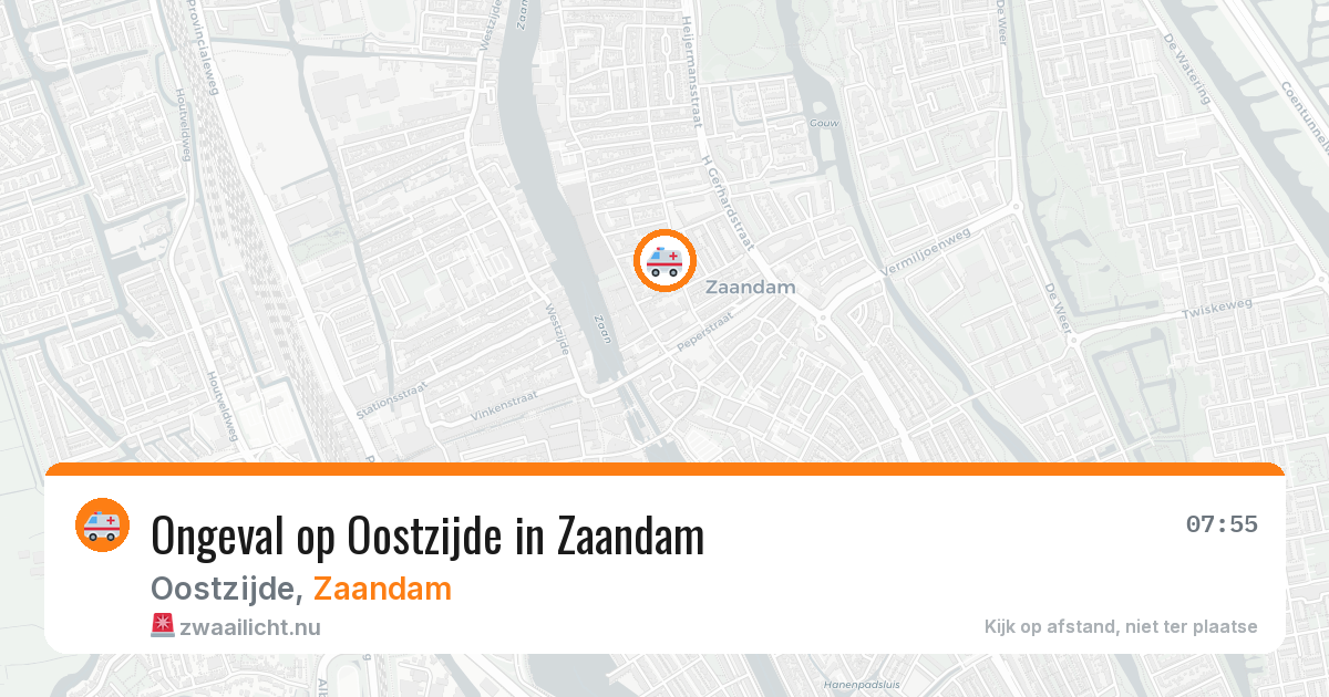 Ongeval op Oostzijde in Zaandam — 9 jul 2026