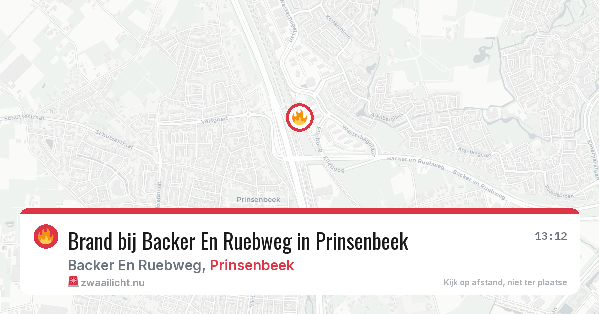 Brand bij Backer En Ruebweg in Prinsenbeek — 20 apr 2026