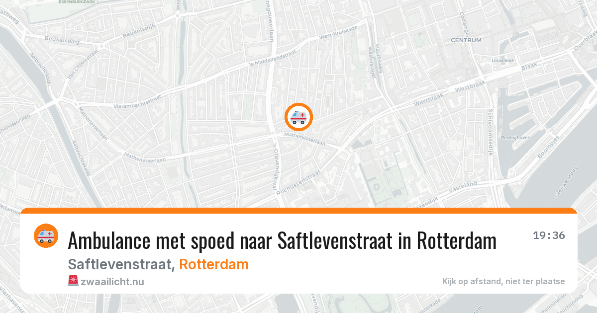 Ambulance met spoed naar Saftlevenstraat in Rotterdam — 18 mei 2026